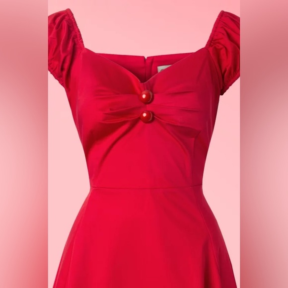 Red Vintage-Style Dress (Dolores) - Picture 3 of 6